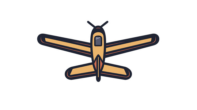 Yellow Crop Duster Airplane Icon