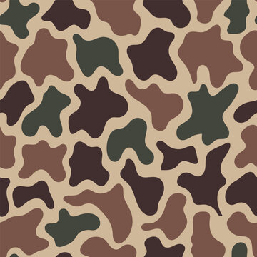 Duck Camo Seamless Pattern | Classic Duck Hunting Camouflage Pattern | Vintage Woodland Vector Texture