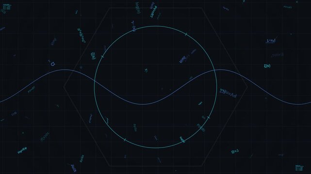 Abstract Holographic Mathematical Equations Falling in Dark Background