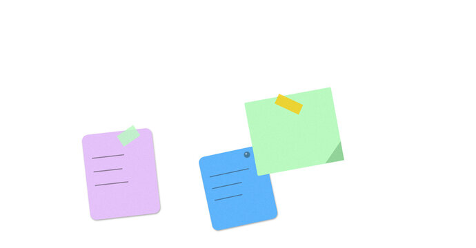 Colorful sticky notes with smiley faces isolated on white background