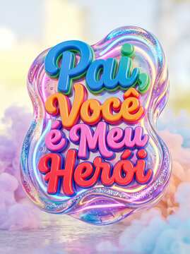 Pai voce meu heroi 3d lettering