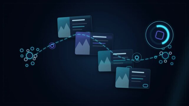 Futuristic creator economy dashboard with glowing publishing analytics