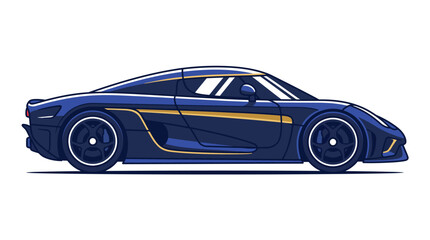 Fototapeta premium Sleek modern luxury sports car silhouette isolated on a clean white background for automotive design projects