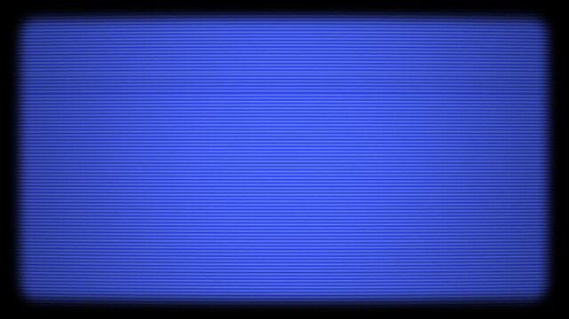 Blue analog screen with flickering scan lines and vintage texture