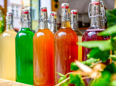 old glass bottles - close up