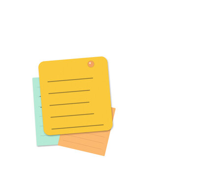 Stacked colorful paper notes or sticky notes with lines