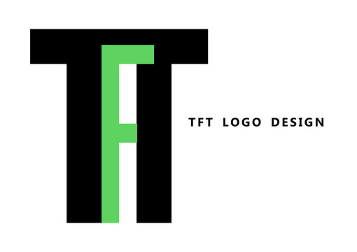 modern tft letter logo design minimalist geometric brand identity vector
