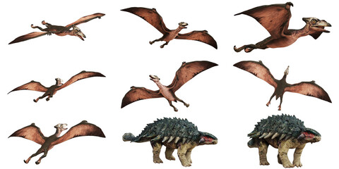Flying and armored prehistoric creatures © Ilie