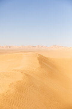Vertical View of Rippled Sand Dunes
