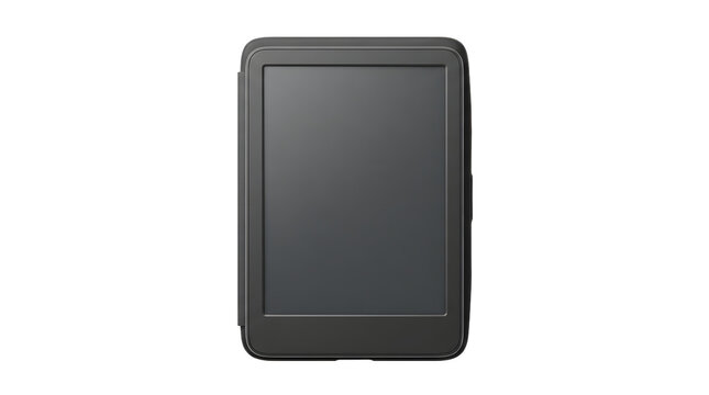An ebook reader on a white background, representing technology and reading.