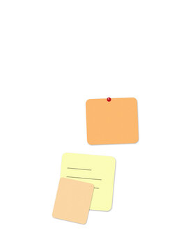 Three colorful sticky notes with different messages on white background