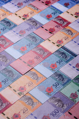 Malaysian ringgit banknotes as a tool for trade and financial transactions. The Malaysian ringgit © chernikovatv