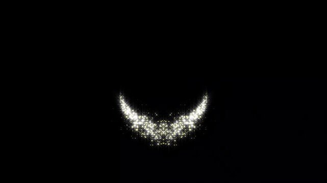 Sparkle trail animation, white glitter stars, magical fairy dust, glowing pixie dust path, shimmering particles, black screen overlay, 4k