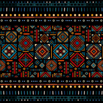 Geometry, multicolor, detailed, carpet, USA, oriental, Mayan, Asia, horizontal, stripe, border, dot, america, africa, colorful, handmade, cover, vector, retro, african, pattern, aztec, background, des