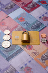 Blocking of a bank debit card, account, or bill, fraud, or bankruptcy. Blocking of a bank card © chernikovatv