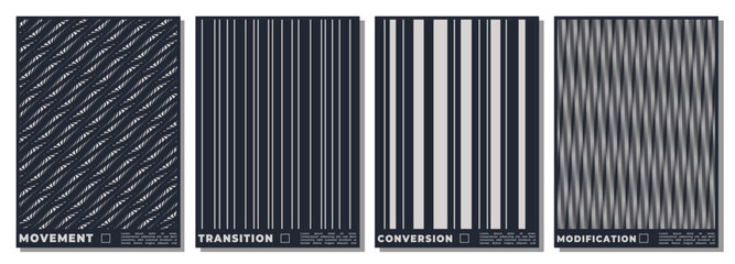 Collection of monochrome minimalist background textures. various linear and grainy graphic patterns. striking high contrast design elements. versatile modern artistic surface styles with abstract © sawrav97