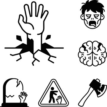 Zombie and horror icons