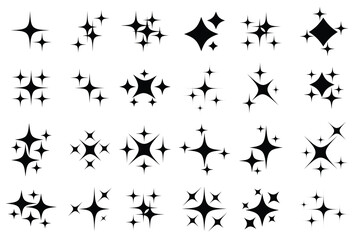 Fototapeta premium twincle star icon set. awosome twincle star , twincle star , night sky weather forecast symbol graphic elements. Vector Illustration.