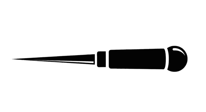 Vector illustration of icon of an awl tool for leather crafting and woodworking on a transparent background