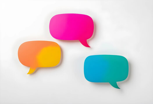 Colorful speech bubbles on white background