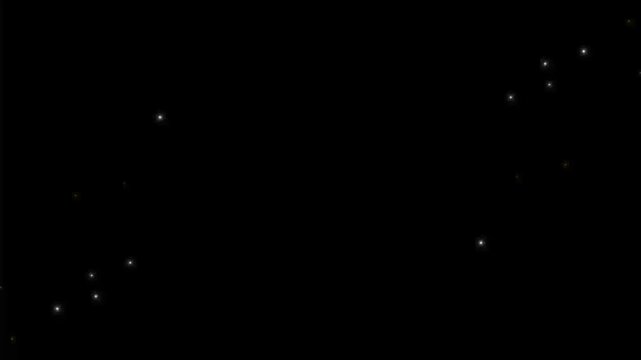 glittering star magic shimmer, Twinkling glitter stars line animation, with white cartoon blinking, stars shining glitter motion tine, shining line motion overlay on black screen. 4k