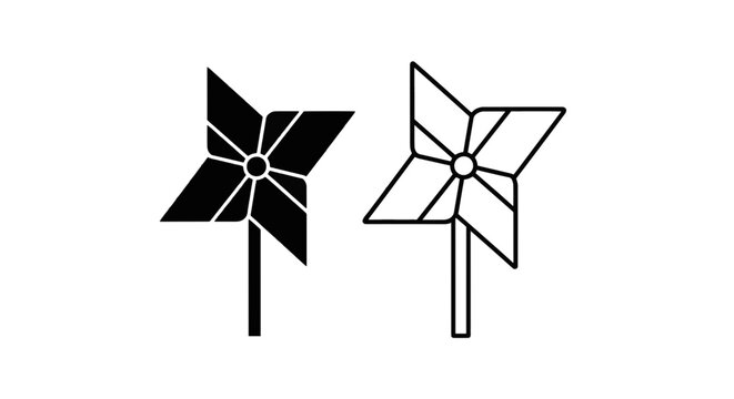Vector illustration of set of pinwheel toy icons on a transparent background