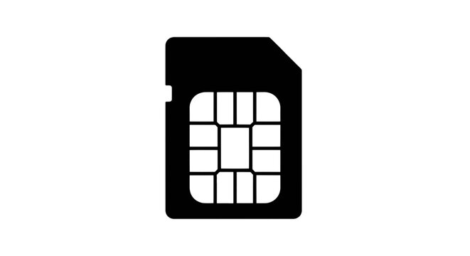 Vector illustration of sim card icon on a transparent background