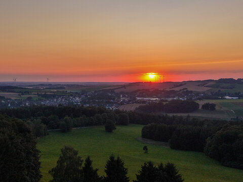 Aerial view of sunset sky 