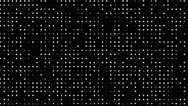 Animated abstract technology dark background random dots and grid, abstract dot pattern background texture. Loop background. Led halftone and moire effect.Animated random dots animation.