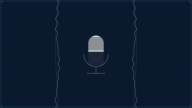 Abstract Audio Waveform Visualization with Microphone Icon