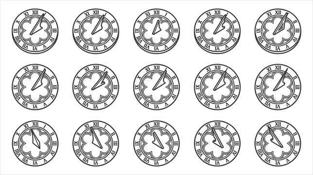 Set of 10 gothic magic compass star icons collection on a white background