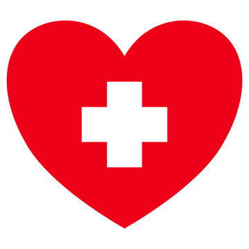 heart with switzerland flag