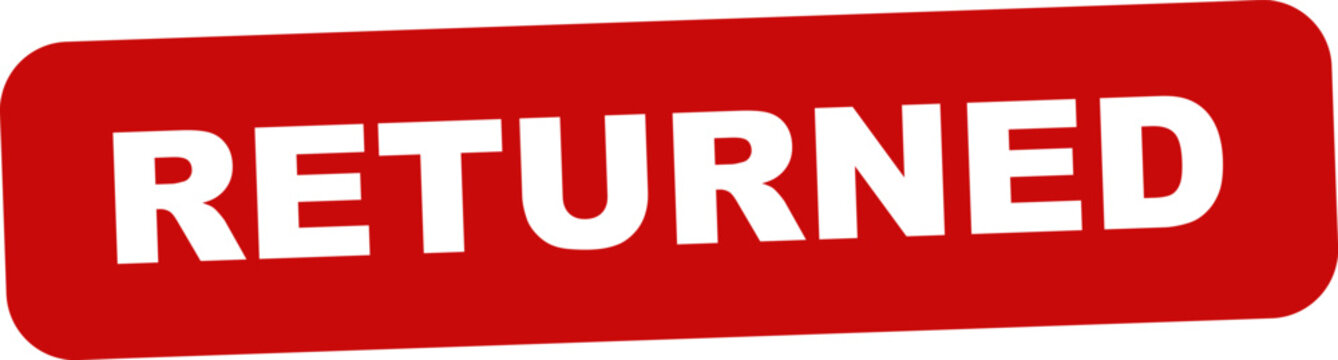 A bold red stamp showing the word returned for logistics and online commerce package processing tasks