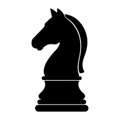 Silhouette of chess knight horse piece black vector © ZamStock