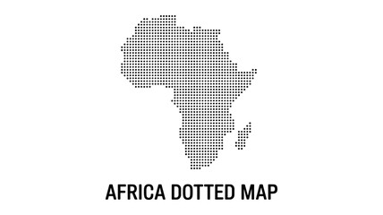 Africa dotted map icon isolated on white background, stylized continent silhouette.