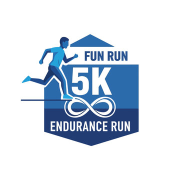 Active Endurance 5k Fun Run Event Logo Design
