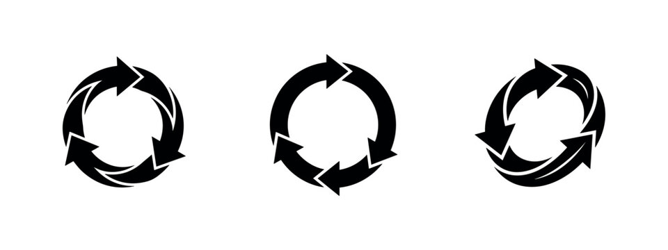 Circular process flow arrow icons