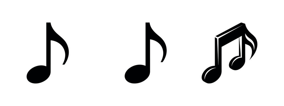 Musical quaver eighth note icons in black silhouette