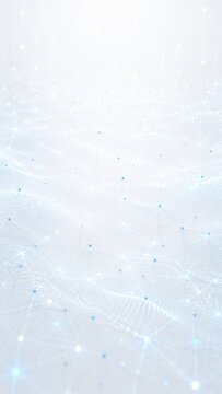 Abstract digital network background with interconnected lines and glowing dots on a light surface, representing technology and data visualization concepts
