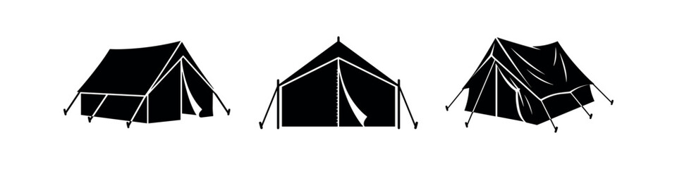 Set of camping and outdoor tent icons © Lili