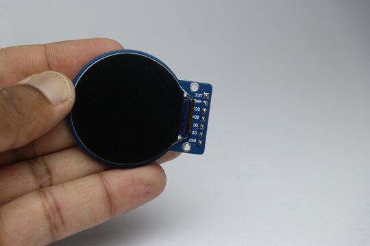Round liquid crystal display module or known as LCD module held in the hand