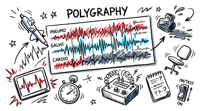 Medical and diagnostics concept icons with polygraph, stopwatch and ink bottle for dashboard in sketch style