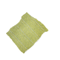 Fototapeta premium Textured green diamond-shaped fabric or artificial grass patch