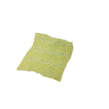 Abstract geometric shape with pixelated texture on light green background