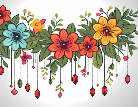 beautiful floral dangler on white background