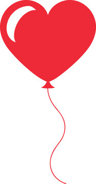 Red heart shaped balloon with a string