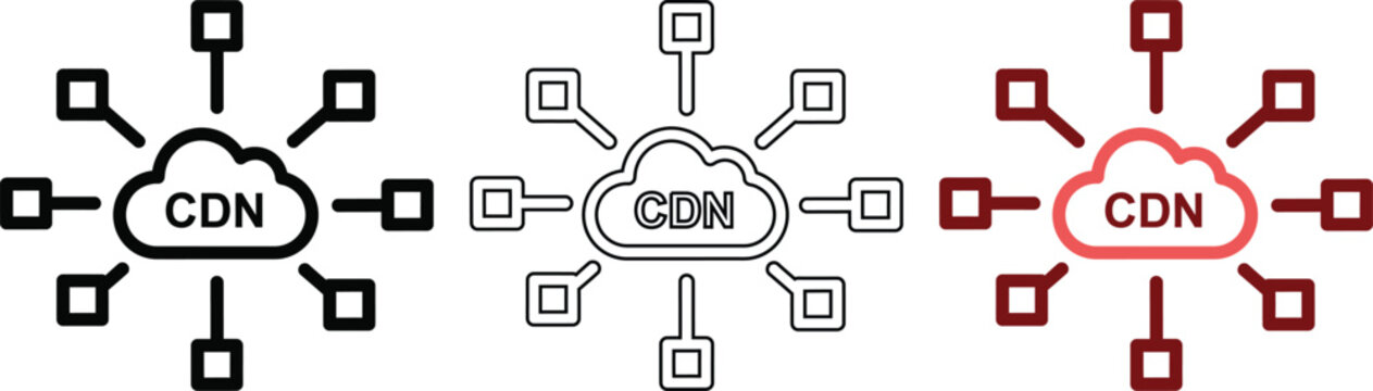 Content delivery network cdn cloud with connected nodes in business technology concept.