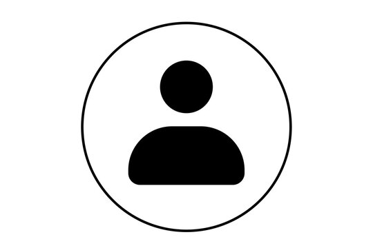 Black user profile icon minimalist account avatar symbol png file with transparent background