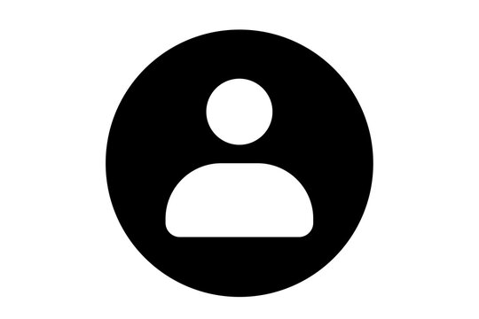 Black user profile icon account avatar button symbol png file with transparent background