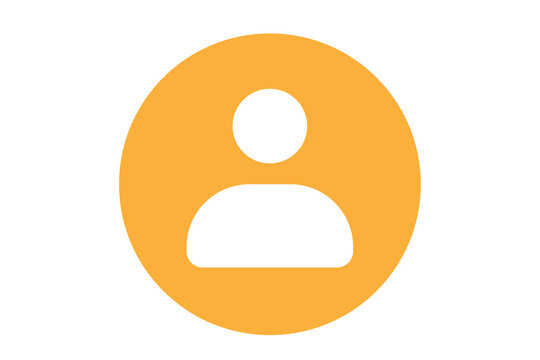 white avatar profile account inside yellow icon png transparent background